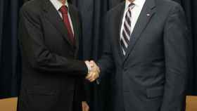 El expresidente del Gobierno de España, José Luis Rodríguez Zapatero, con Joe Biden en un encuentro en Chile en 2008.