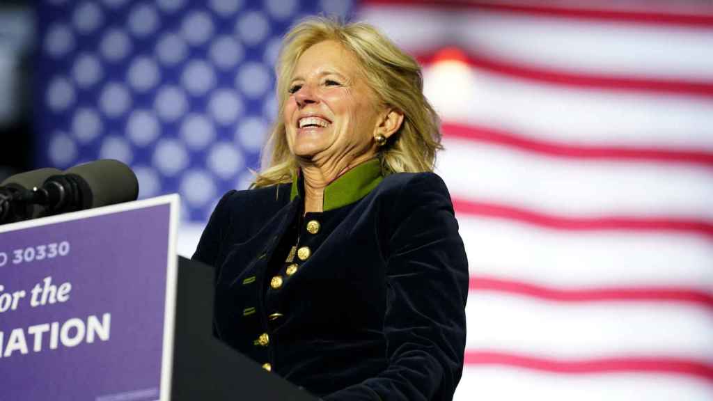 Jill Biden durante un acto de campaña en Pittsburgh el mismo día de las elecciones.