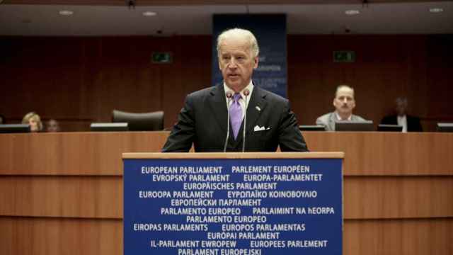 El presidente electo de EEUU, Joe Biden, durante un discurso en la Eurocámara en 2015