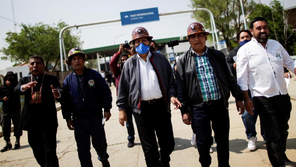 Llegada de Evo Morales.