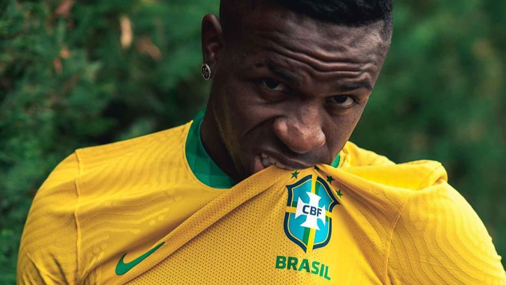 Vinicius Júnior, con la camiseta de la selección de Brasil. Foto: Instagram (@vinijr)