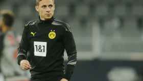 Thorgan Hazard, en un entrenamiento del Borussia Dortmund