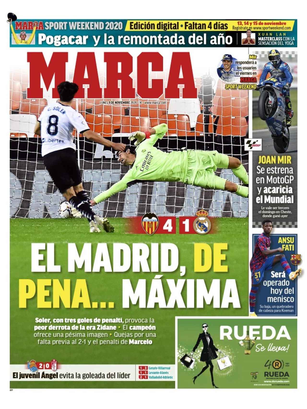 La portada del diario MARCA (09:11:2020)