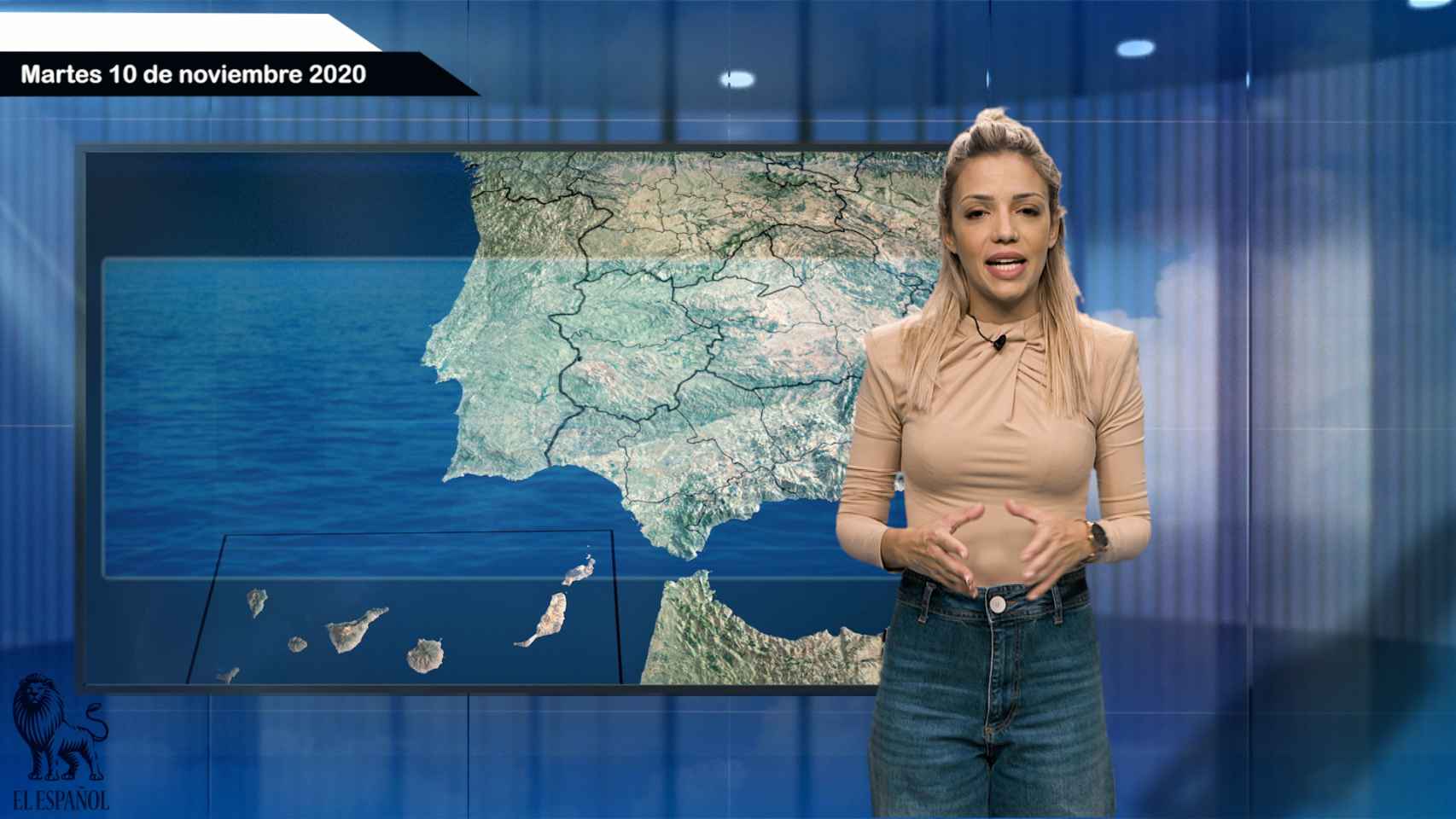 Fotograma del vídeo con el pronóstico del tiempo de El Español.