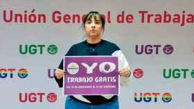 Cristina Antoñanzas, vicesecretaria general de UGT, en la campaña contra la brecha salarial.
