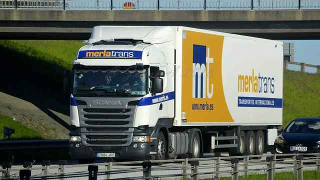 Un camión de MerlaTrans, empresa afectada por las restricciones de España y Marruecos.