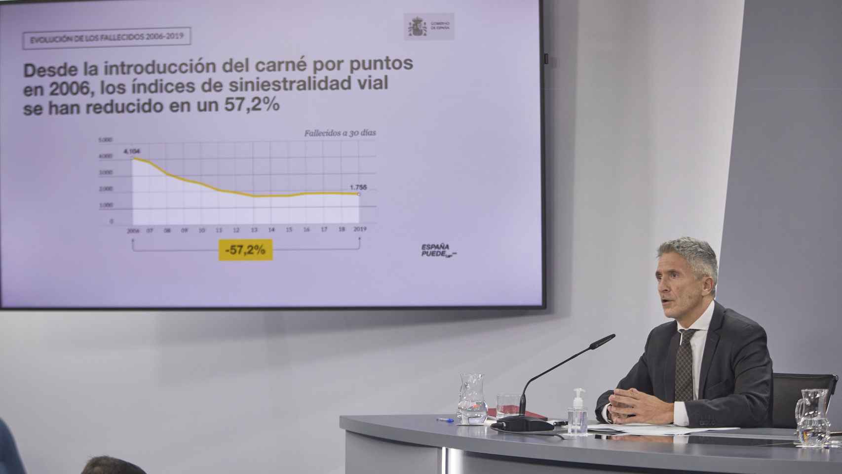 El ministro del Interior, Fernando Grande-Marlaska, durante la rueda de prensa informando de las medidas.