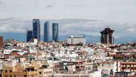 Vista de la ciudad de Madrid con un cielo limpio debido al confinamiento.