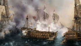 'El último combate del Glorioso', un cuadro de Augusto Ferrer-Dalmau.