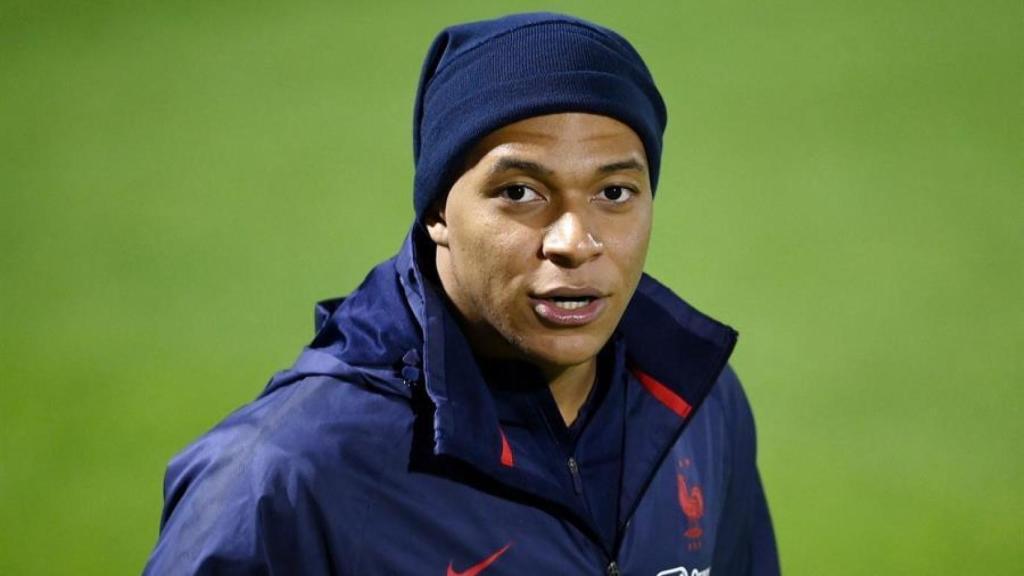 Kylian Mbappé, en un entrenamiento de la selección de Francia