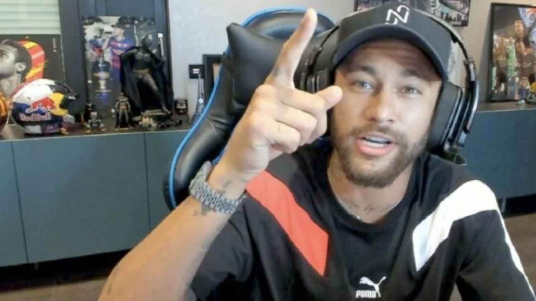 Neymar en una retransmisión de Twitch