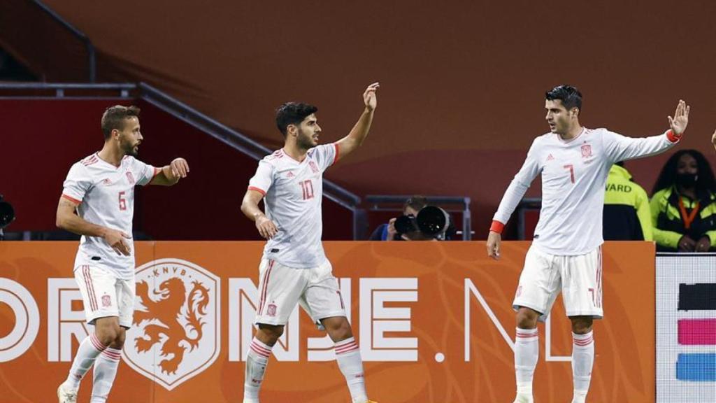 Marco Asensio, en un partido de la selección española