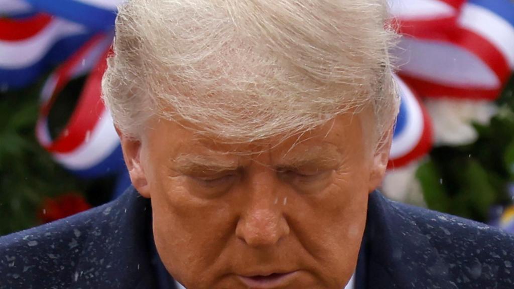 Donald Trump en un evento de homenaje a los veteranos de guerra.
