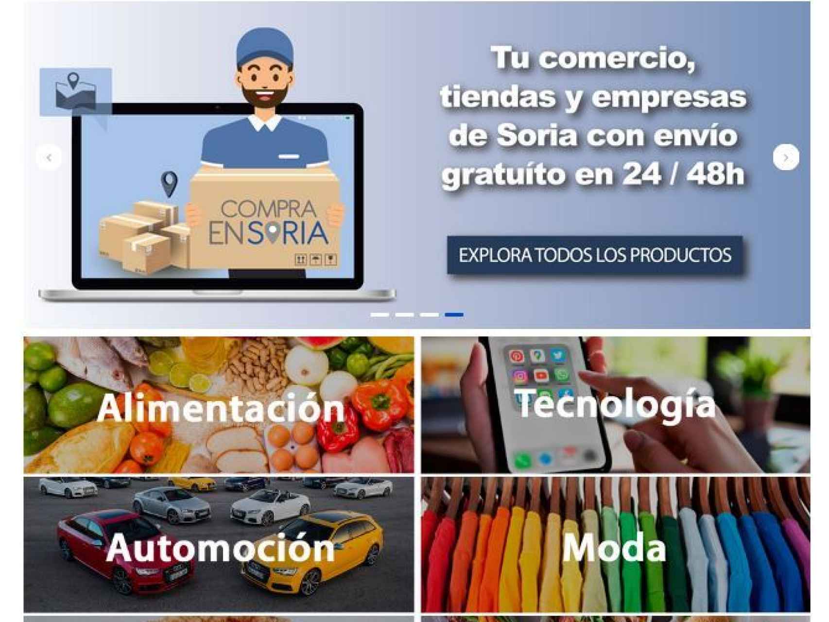 La web Compraensoria.com, el 'Amazon soriano', el portal multimarca que ayuda a los comercios locales en la venta 'online'.