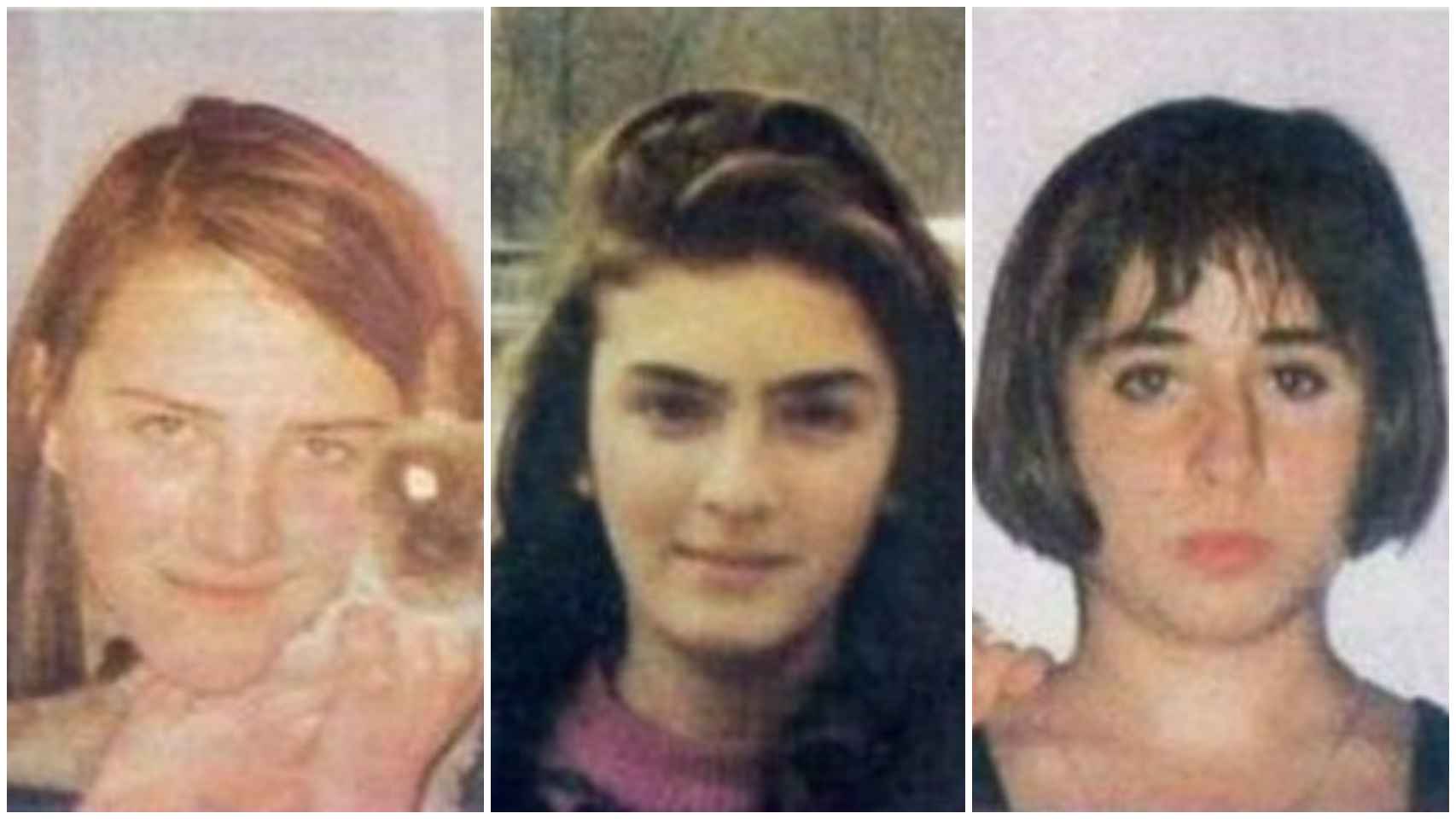 Desirée, Miriam y Toñi, de izquierda a derecha, las menores que desaparecieron en noviembre de 1992.