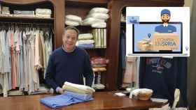 Adolfo Sainz, vendedor de ropa y vicepresidente de la FECSoria, uno de los comerciantes promotores de Compraensoria.com.