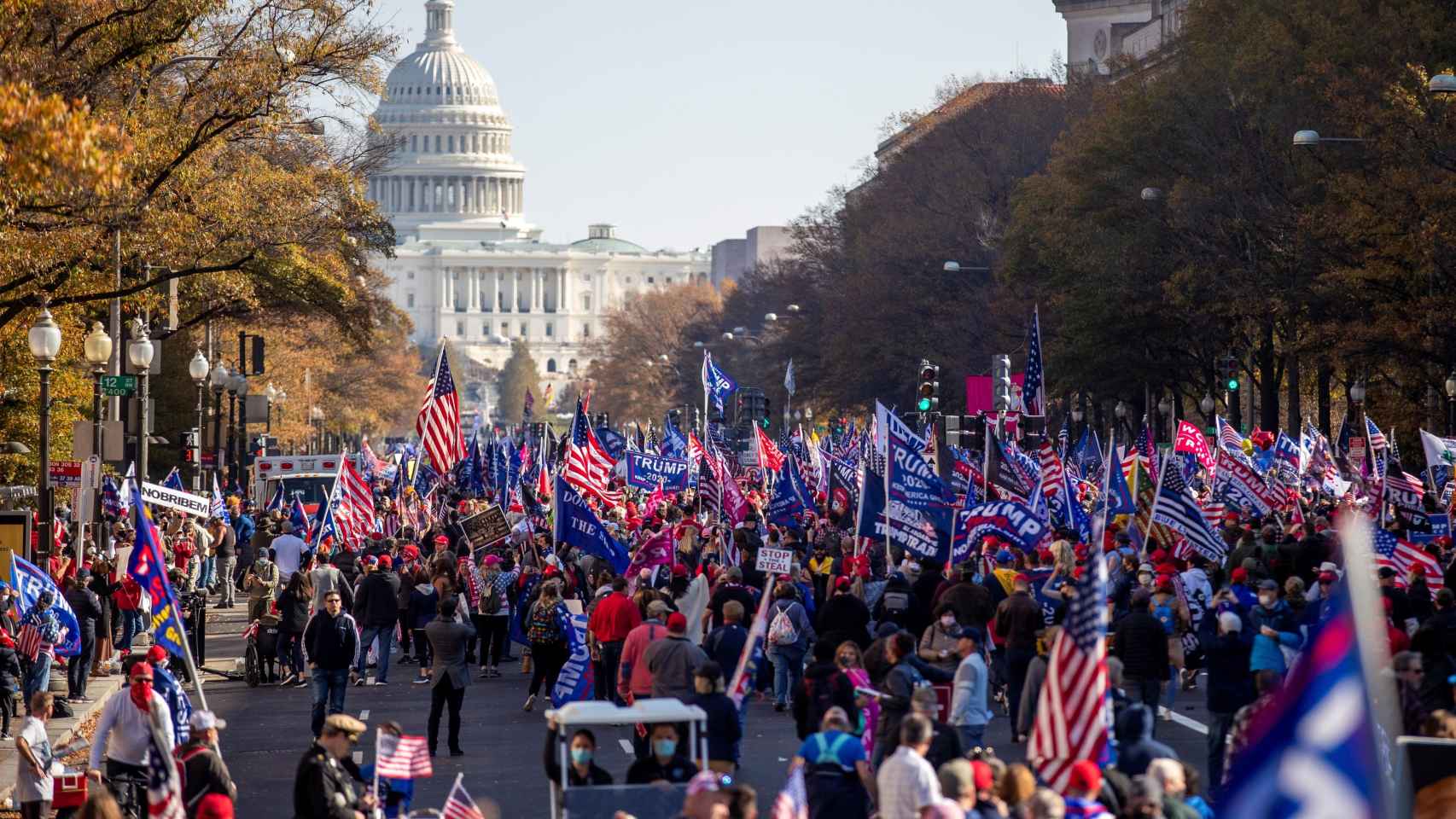 Cientos de manifestantes 11 días después de las elecciones en EEUU
