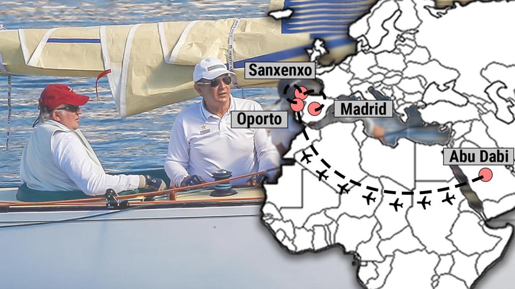 El mapa de los posibles movimientos del emérito.