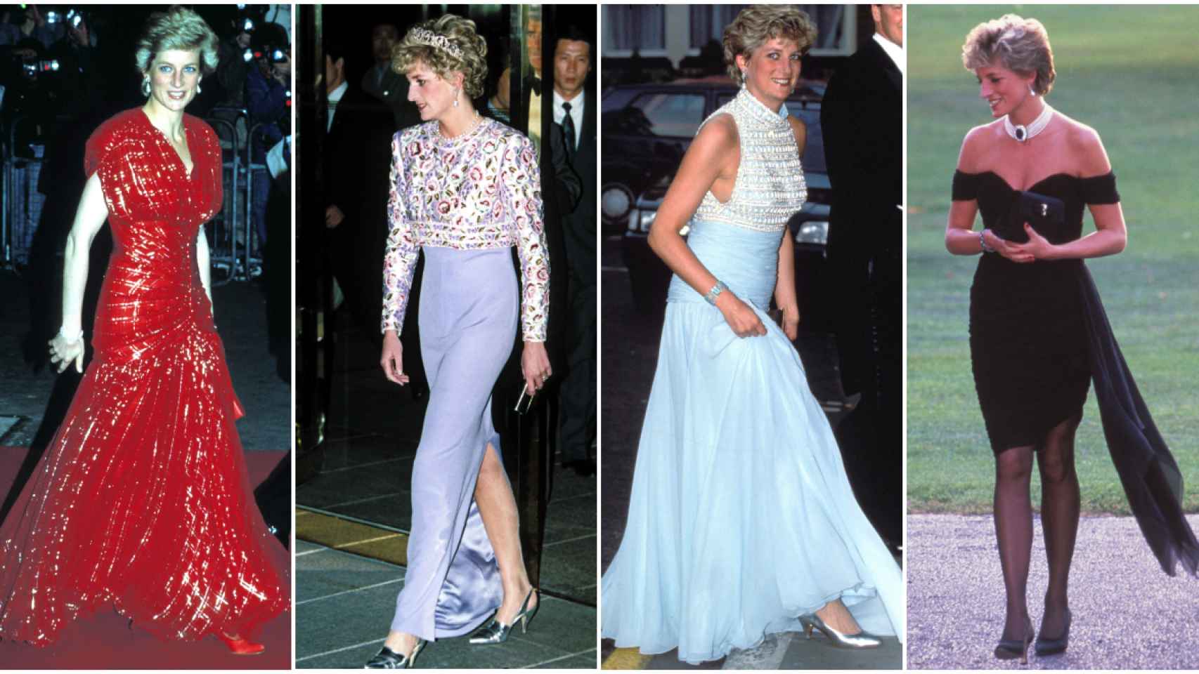 Algunos de los vestidos de gala con los que Diana de Gales deslumbró a todos.