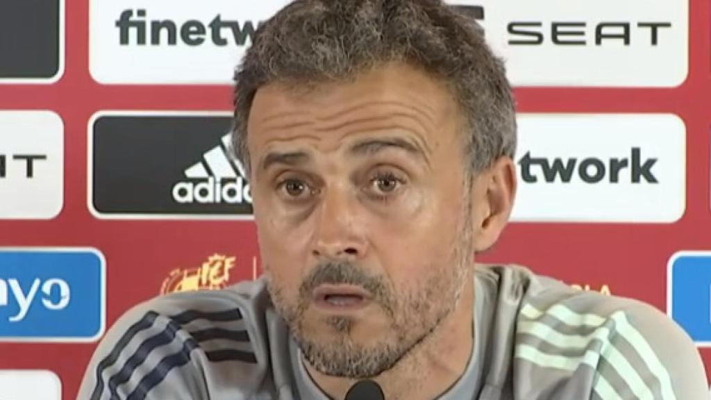 Luis Enrique, en rueda de prensa con la selección española