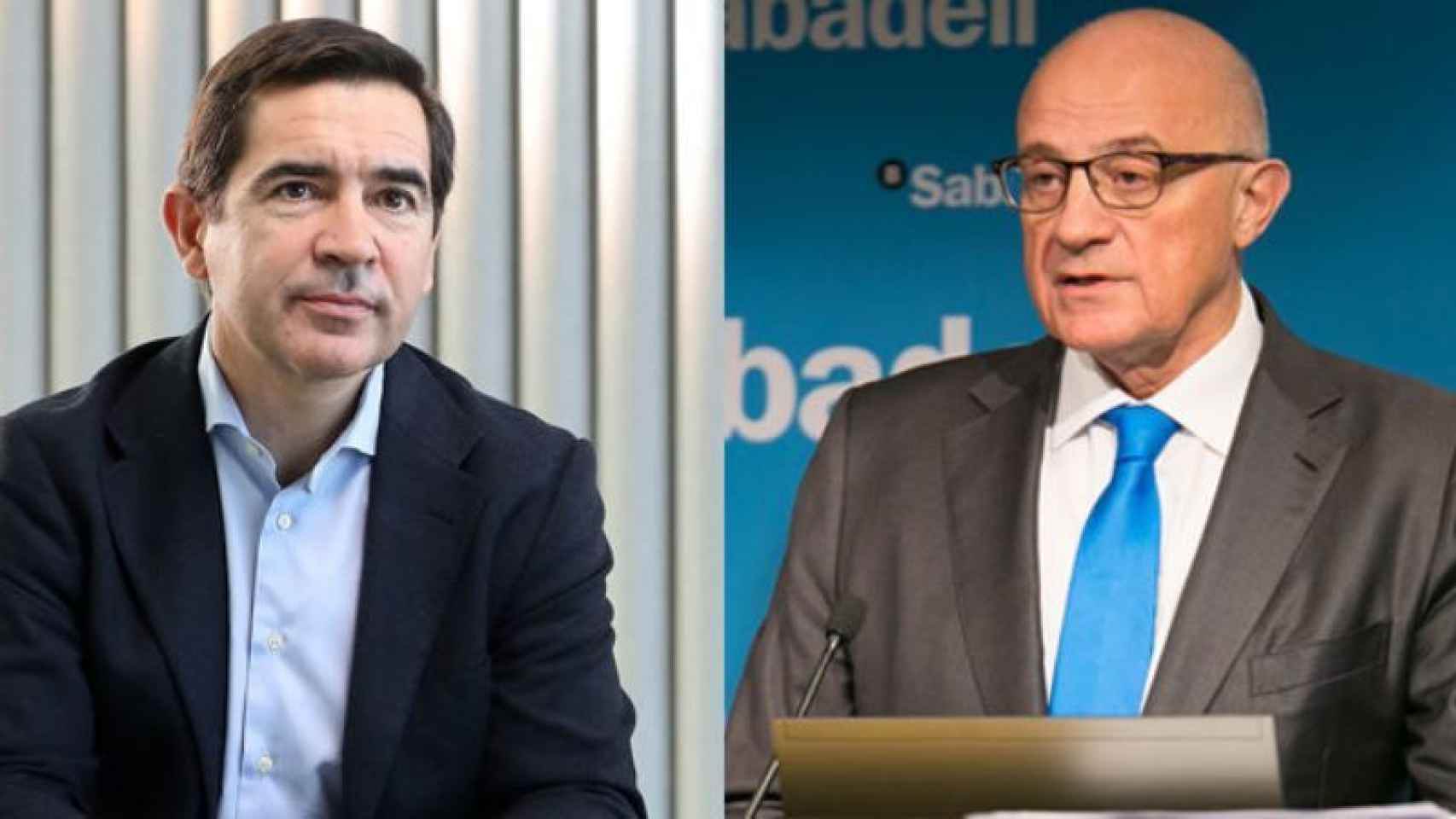 Carlos Torres, presidente de BBVA, y Josep Oliu, presidente de Banco Sabadell | EP