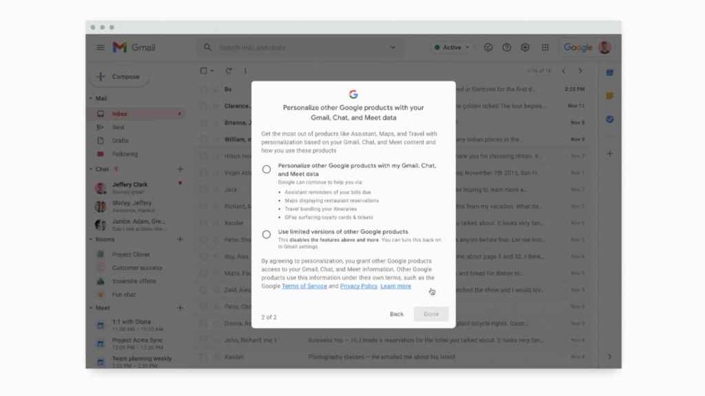Opción de privacidad de Gmail