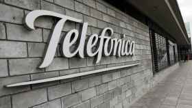 FILE PHOTO: The logo of Telefonica is seen on company's headquarters in Bogota