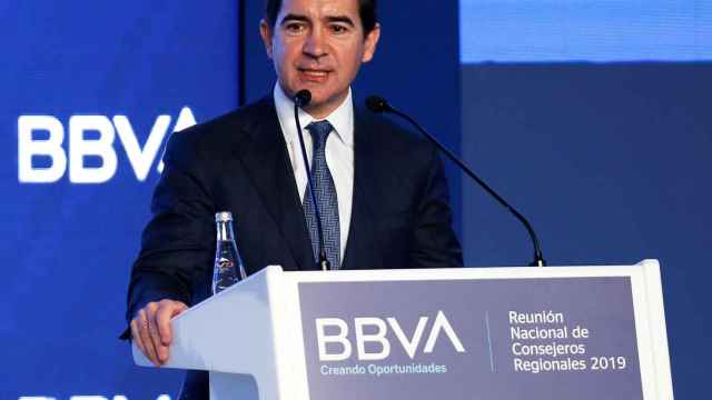 Carlos Torres, presidente de BBVA, durante una conferencia en México.