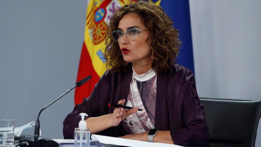 La ministra de Hacienda, María Jesús Montero, este martes en el Palacio de la Moncloa.