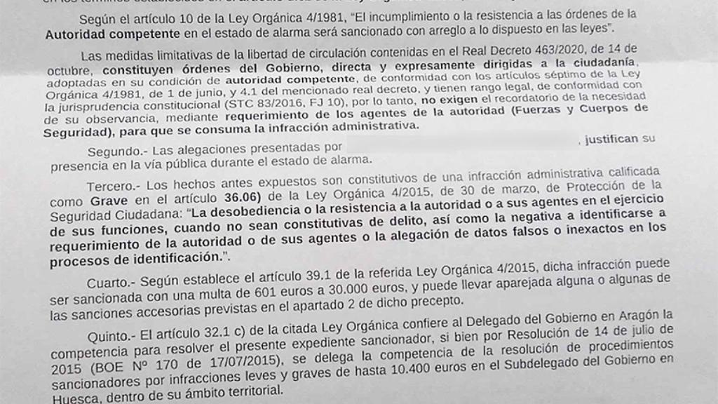 Resolución sobre el recurso de Teruel.