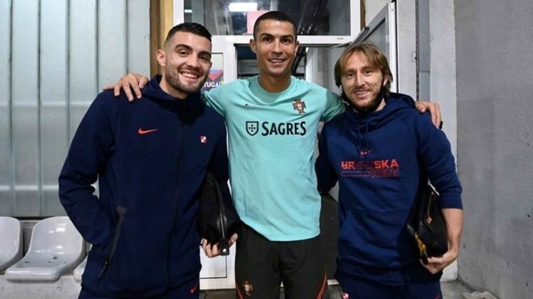 Cristiano Ronaldo junto a Modric y Kovacic