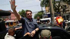 Bolsonaro durante la jornada electoral de este domingo.