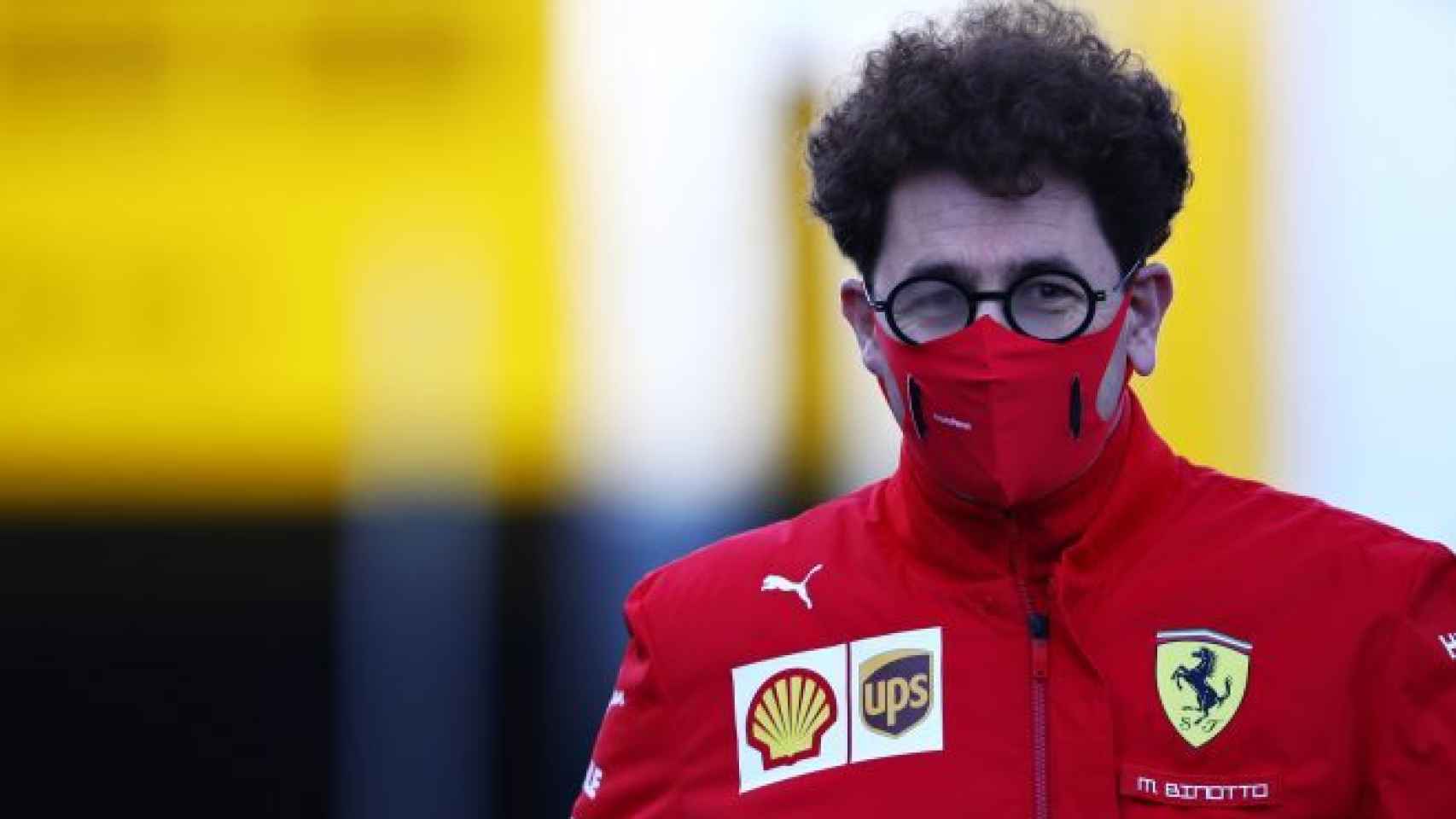 Mattia Binotto, jefe de la escudería Ferrari, durante un Gran Premio de Fórmula 1 de 2020