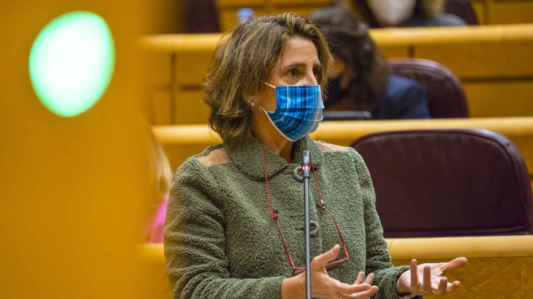 La vicepresidenta y ministra para la Transición Ecológica, Teresa Ribera, en el Senado.