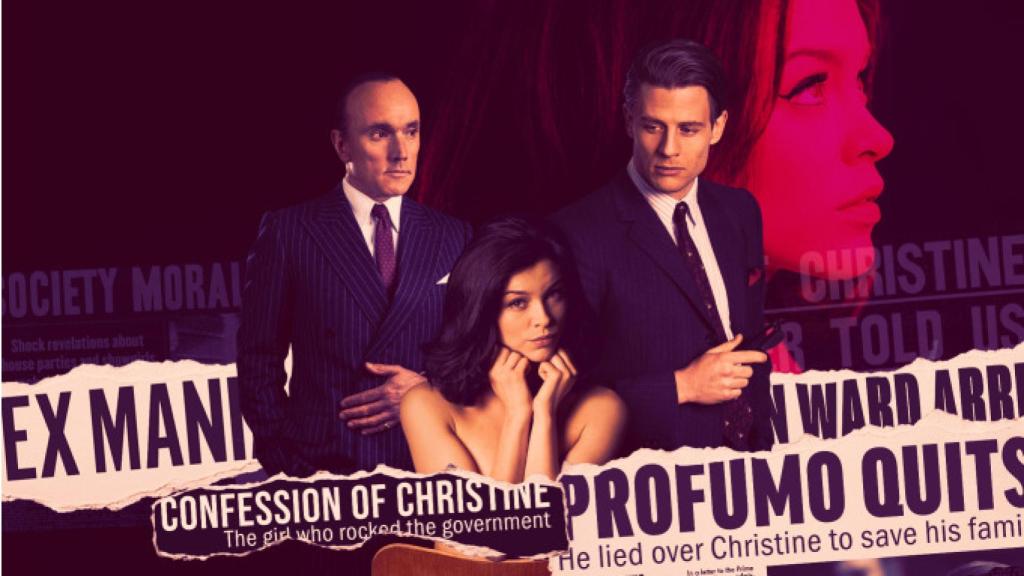 Cartel promocional de la miniserie de la BBC, 'The trial of Christine Keeler'.