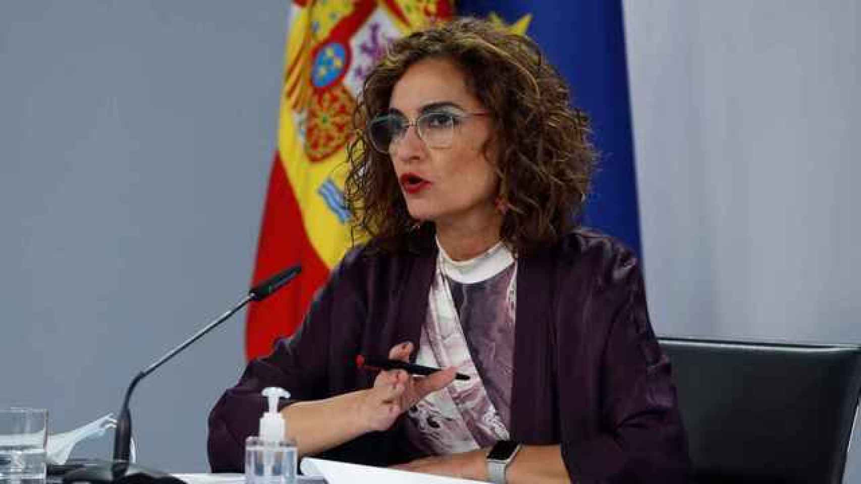 La ministra de Hacienda, María Jesús Montero, este martes en el Palacio de la Moncloa.