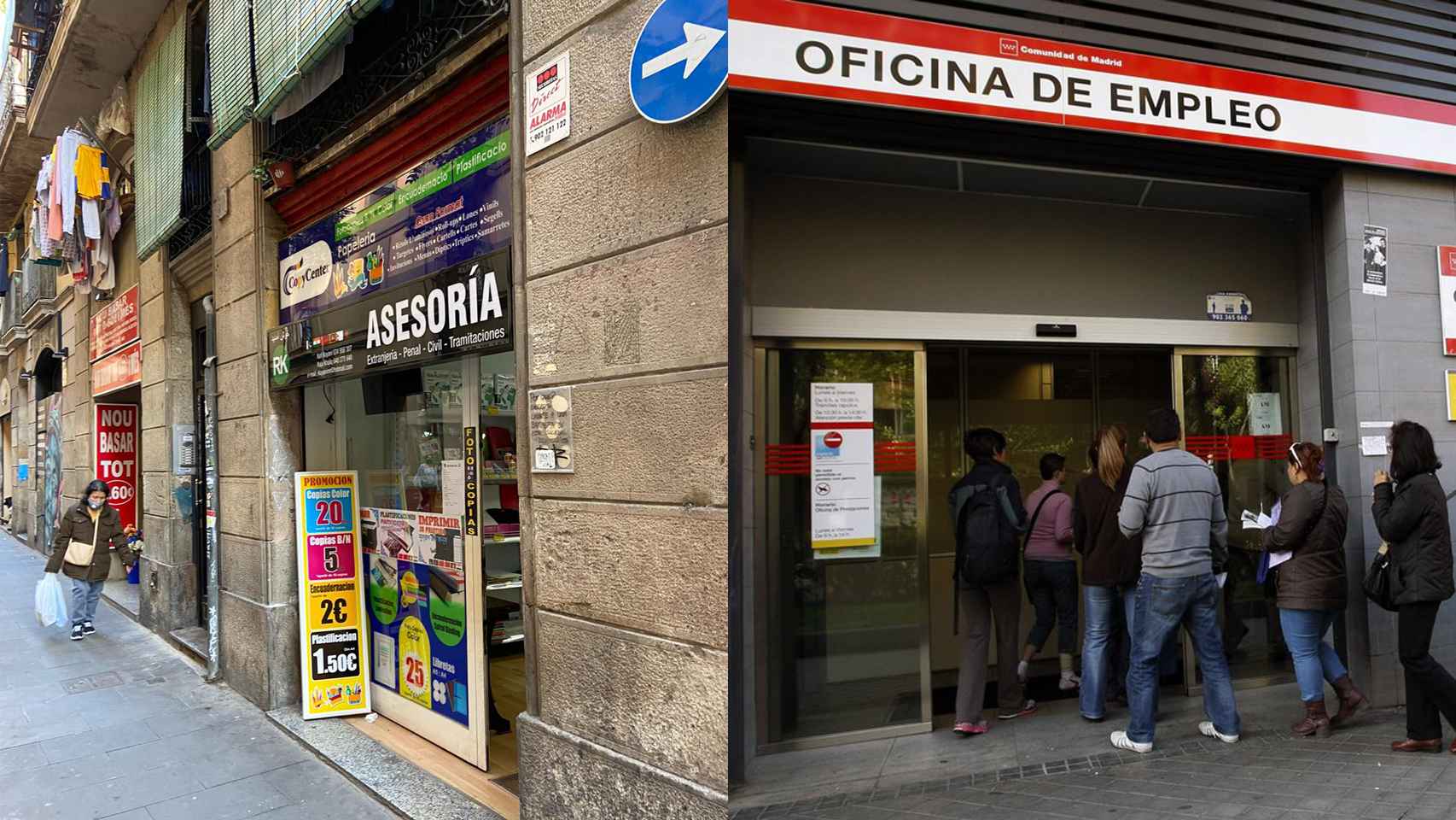 Locutorios y tiendas de telefonía de Barcelona gestionan por su cuenta las citas con el SEPE