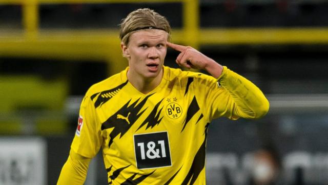 Erling Haaland, durante un partido con el Borussia Dortmund