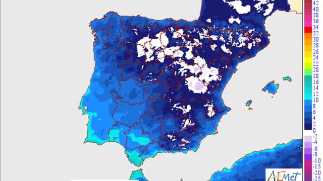 Variaciones de temperaturas mínimas en la Península y Baleares para el 22/11. Aemet.