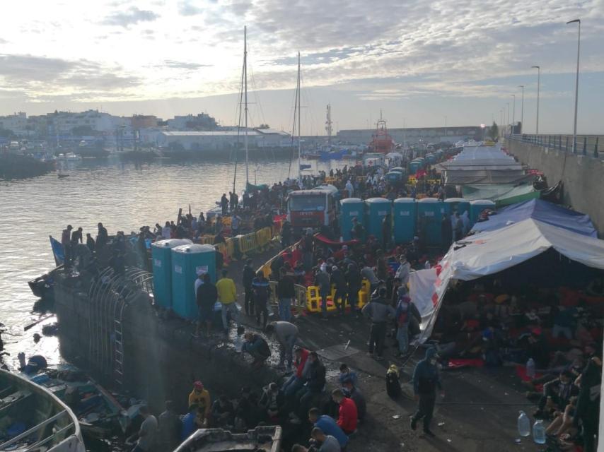 Imagen de esta semana en el muelle de Arguineguín.