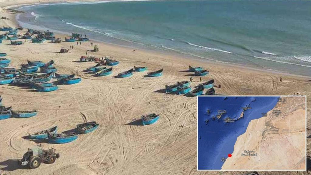 Playa a 65 kilómetros al norte de Dajla.