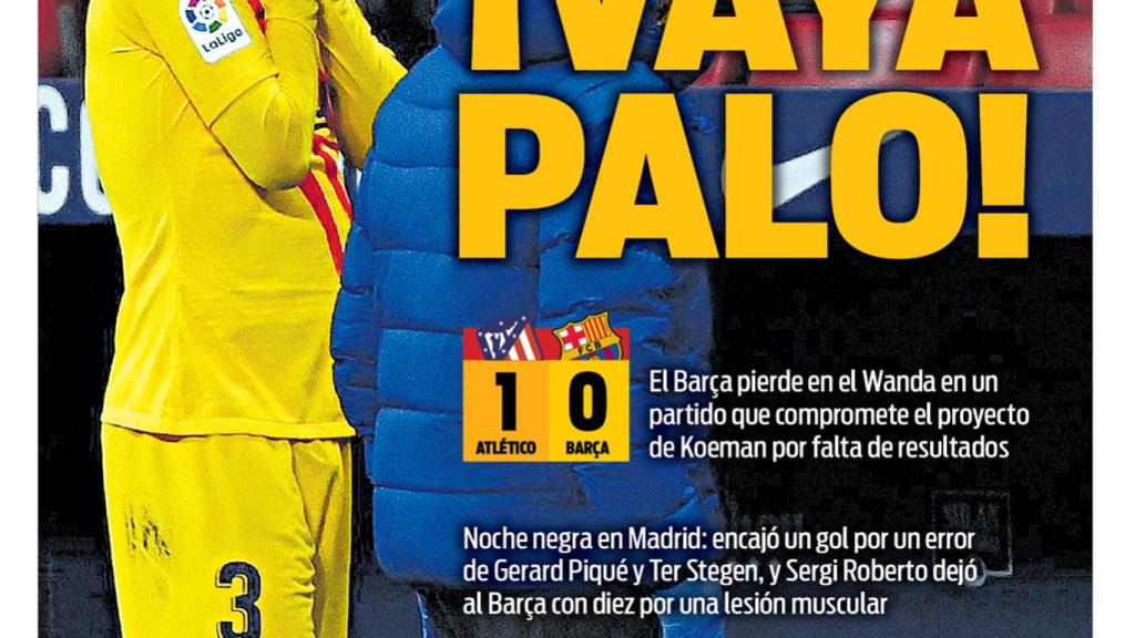 La portada del diario SPORT (22/11/2020)
