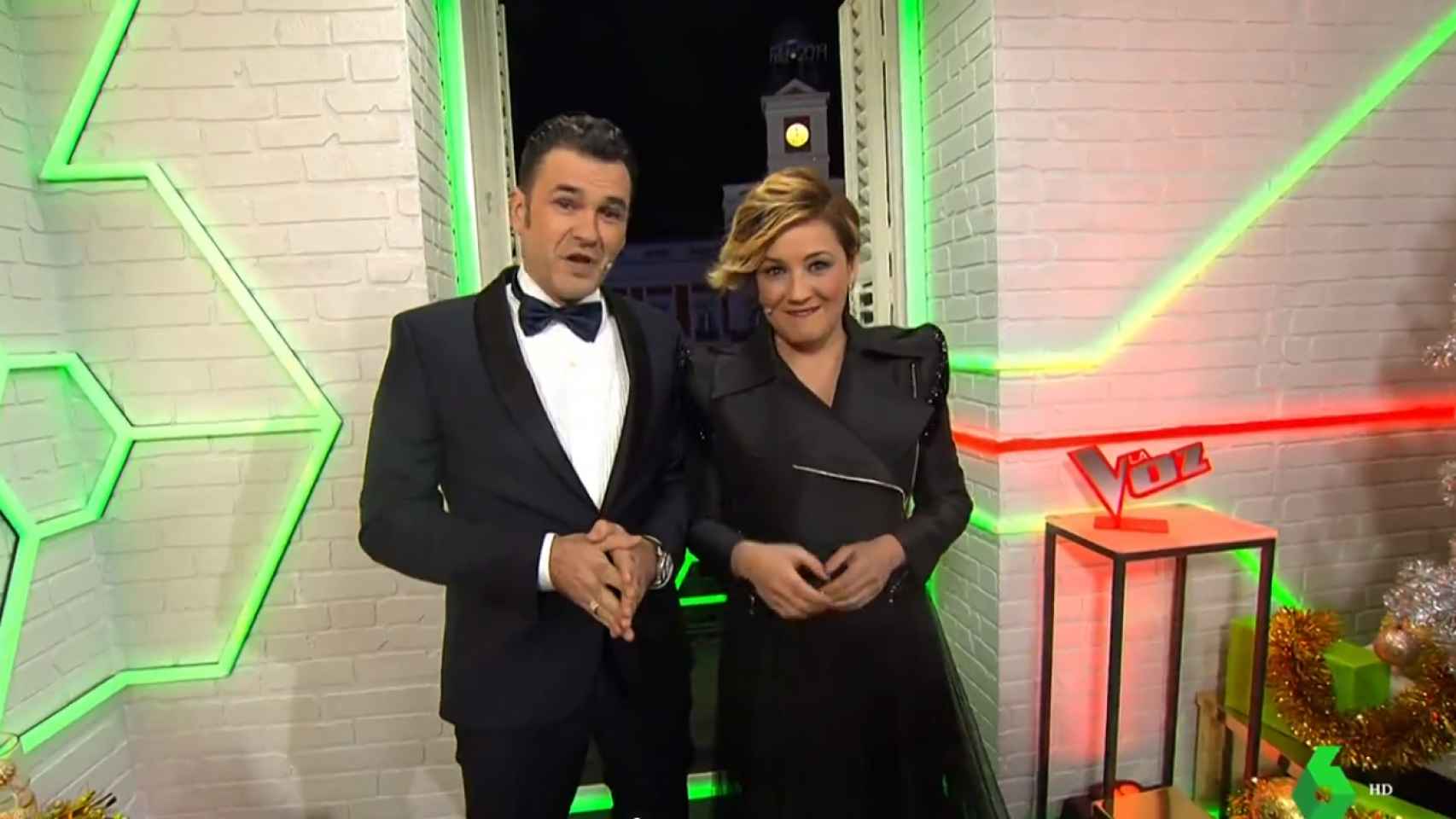 Cristina Pardo e Iñaki López presentando las Campanadas de 2018.