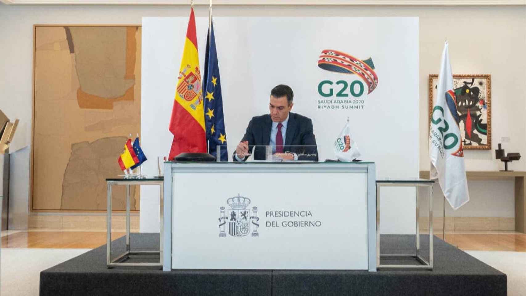 El presidente del Gobierno, Pedro Sánchez, comparece en rueda de prensa tras su participación en la segunda jornada de la Cumbre del G20. Foto. Moncloa
