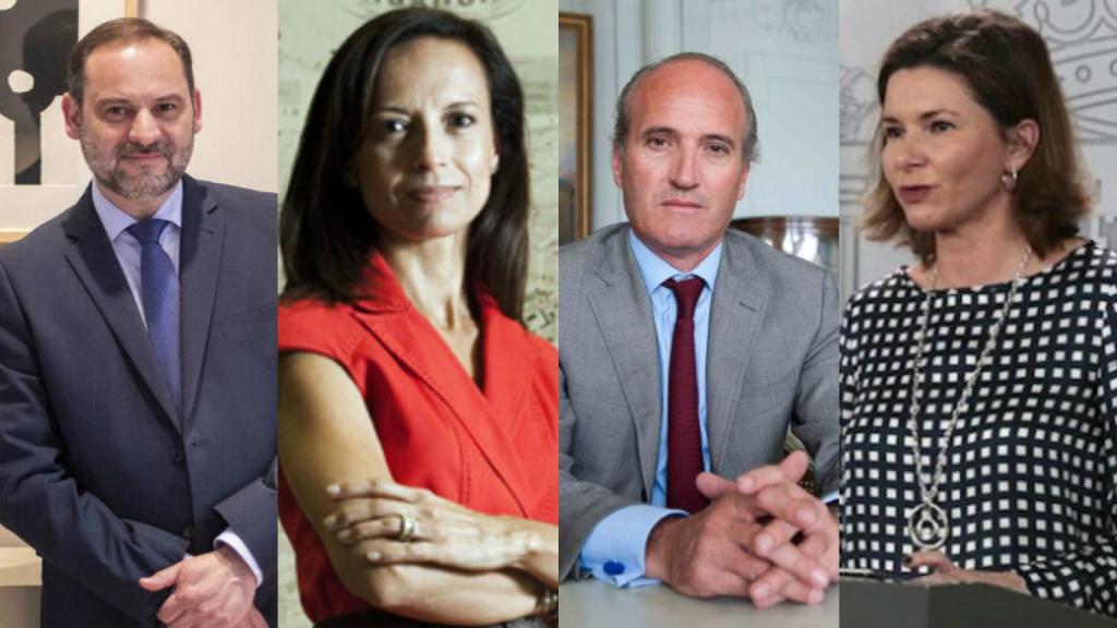 José Luis Ábalos, ministro de Transportes, Movilidad y Agenda Urbana; Beatriz Corredor, presidenta del Grupo Red Eléctrica; Julián Nuñez, presidente de SEOPAN, y María José Rallo, secretaria general de Transportes y Movilidad.