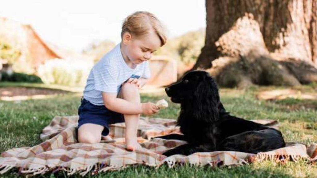 Imagen de George en su tercer cumpleaños con Lupo.