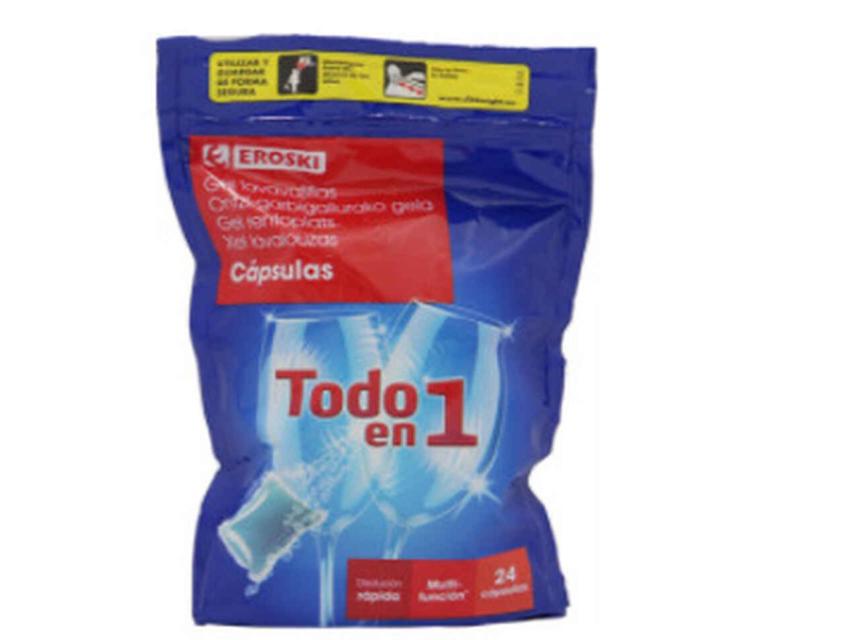Detergente para lavavajillas de Eroski.