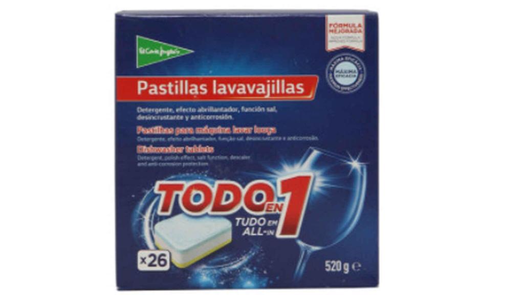 Detergente para lavavajillas de El Corte Inglés.