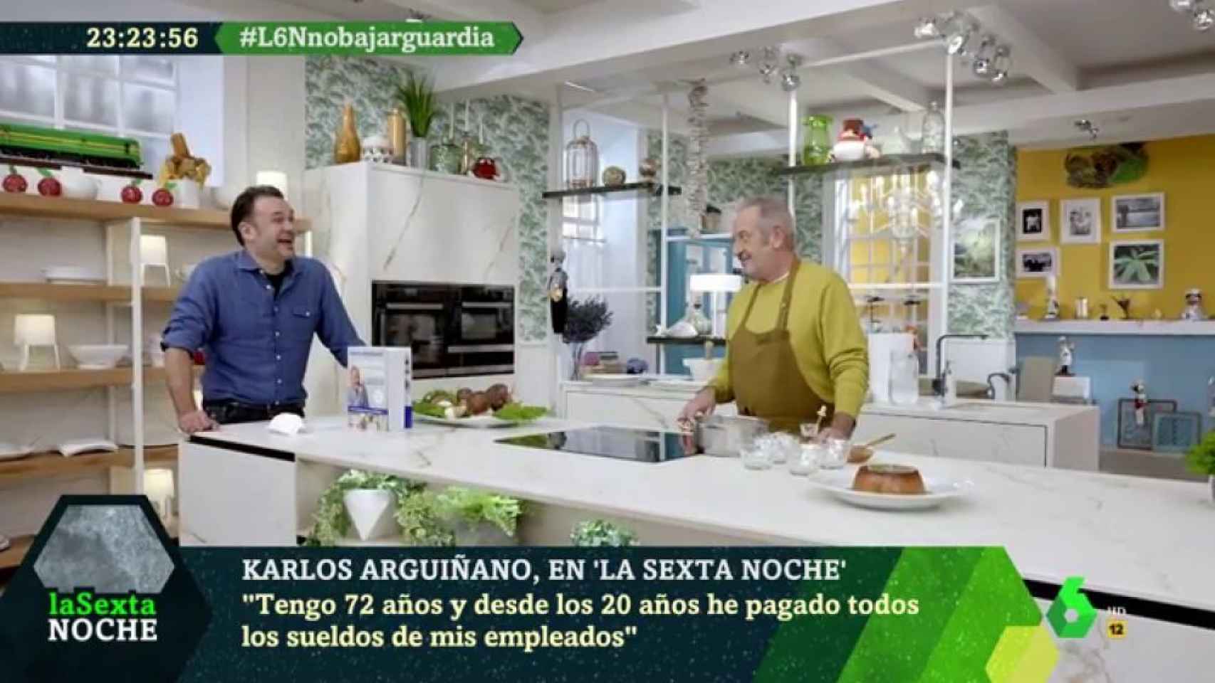 Karlos Arguiñano ha charlado con Iñaki López desde su cocina.