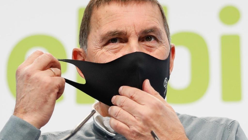 Arnaldo Otegi, líder de EH Bildu, en rueda de prensa.